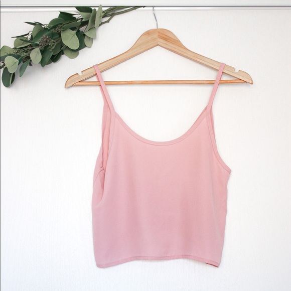 La Hearts Tops - LA HEARTS FLOWY PINK CROP TOP